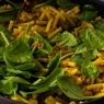 Фотография рецепта Макароны карри с консервированной скумбрией и шпинатом автор Еда
