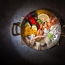 Фотография рецепта Морепродукты с овощами на гриле автор Elya Livinskaya