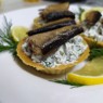Фотография рецепта Начинка для тарталеток с солеными огурцами и шпротами автор ЮЛИЯ ТИМОФЕЕВА
