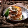 Фотография рецепта Нутовые блины с баклажанами и йогуртом автор Еда
