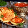 Фотография рецепта Оладьи с красной икрой автор Ekaterina Gusakova