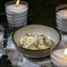 Фотография рецепта Оливье с копченой треской и перепелиным яйцом автор Еда