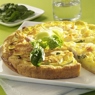 Фотография рецепта Открытый пирог с сыром и лукомпореем автор maximsemin