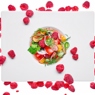 Фотография рецепта Овощной салат с малиной и фезалисом заправленный легким гаспачо автор Полина Мураева