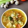 Фотография рецепта Овощной суп с фасолью на курином бульоне автор Аленчик 
