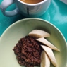 Фотография рецепта Овсяная каша на воде с какао бананом и малиновым вареньем автор Татьяна К