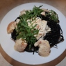 Фотография рецепта Паста с чернилами каракатицы с морепродуктами в сливочном соусе автор Наталия Вачевская