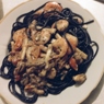Фотография рецепта Паста с чернилами каракатицы с морепродуктами в сливочном соусе автор Vera Burda