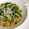 Фотография рецепта Паста с чесночноминдальным соусом мятой базиликом и горошком автор Masha Potashova