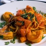 Фотография рецепта Паста с креветками сливочнотоматным соусом и вермутом автор maximsemin