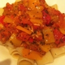 Фотография рецепта Паста с томатами и перцами Bombolotti con peperoni e pomodori автор Catherine