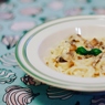 Фотография рецепта Паста в сливочном соусе с шампиньонами автор Maria Katkova