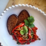Фотография рецепта Печеные баклажаны и перцы с чесноком и зеленью автор Дарья Поцелуева