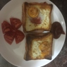 Фотография рецепта Печеные бутерброды с ветчиной помидорами и яйцами автор Anushik Vardanyan