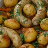 Фотография рецепта Печеный картофель с колбасками автор Саша Давыденко