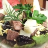 Фотография рецепта Праздничный салат с индейкой ананасами и черносливом автор Катерина