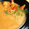 Фотография рецепта Пряный новогодний тыквенный суп с креветками автор Masha Potashova