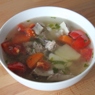 Фотография рецепта Простой мясной суп с приправой из томатов и чеснока автор Андрюс