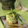 Фотография рецепта Ризотто из булгура со спаржей зеленым горошком и сыром гравьера автор GAEA
