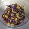 Фотография рецепта Салат из кукурузы черной фасоли и красной капусты автор Елена Варнавская