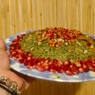 Фотография рецепта Салат из курицы грецких орехов и зелени с гранатом автор Ална Казавчинская