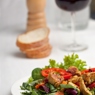 Фотография рецепта Салат из нектаринов и свинины на гриле шпината и феты автор Masha Potashova
