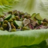 Фотография рецепта Салат из печени трески с зеленым горошком луком и огурцом автор Ална Казавчинская