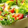 Фотография рецепта Салат из свежих овощей с беконом и тыквенными семечками автор Lost Inspace