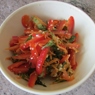 Фотография рецепта Салат из свежих овощей с заправкой из тыквенных семечек автор Евгения Буркулай