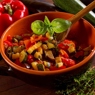 Фотография рецепта Салат из запеченых овощей и крутонов автор Masha Potashova