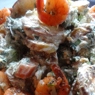 Фотография рецепта Салат из запеченных овощей с креветками и заправкой кремфреш автор Irina Leinvand