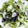 Фотография рецепта Салат из зелени и голубики и сливочной заправкой автор юля латук