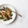 Фотография рецепта Салат с креветками кускусом и маслом с куркумой автор Еда