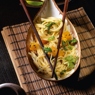 Фотография рецепта Широкая рисовая лапша с тыквенным карри автор Еда