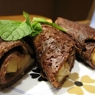 Фотография рецепта Шоколадные блины с карамельными яблоками автор Алена