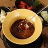 Фотография рецепта Шоколадное фондю с фруктовыми шашлыками автор Саша Давыденко