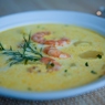 Фотография рецепта Сырный суп с креветками и зеленью автор Shu Child