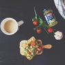 Фотография рецепта Сэндвичи с творожным кремом и соусом песто с чесночными креветками автор Екатерина Зубова