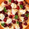 Фотография рецепта Сладкая пицца с грушей в карамели малиной и крем сыром автор макс родин