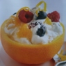 Фотография рецепта Сливочный десерт с ягодами в апельсиновой цедре автор Ульяна  Баширова