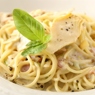Фотография рецепта Спагетти карбонара с шампиньонами автор Снежана
