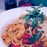 Фотография рецепта Спагетти с анчоусами креветками и морским языком автор Денис Белобородов