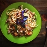 Фотография рецепта Спагетти с индейкой базиликом и маслинами автор Alesya Shcherbina