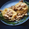 Фотография рецепта Спагетти с курицей в молочном соусе автор Анна Яковлева