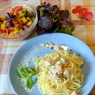 Фотография рецепта Спагетти с лососем в сметанносливочном соусе автор Олена Павлова