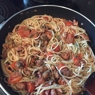 Фотография рецепта Спагетти с морепродуктами и помидорами черри автор Maria Borges