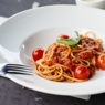 Фотография рецепта Спагетти с помидорами черри автор Anna Dmitrienkova