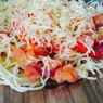 Фотография рецепта Спагетти с ветчиной и помидорами автор Ксения Ш