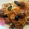 Фотография рецепта Спагетти в томатном соусе с мясными шариками автор Ле Кокос