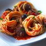 Фотография рецепта Спагетти в томатном соусе с мясными шариками автор Саша Давыденко